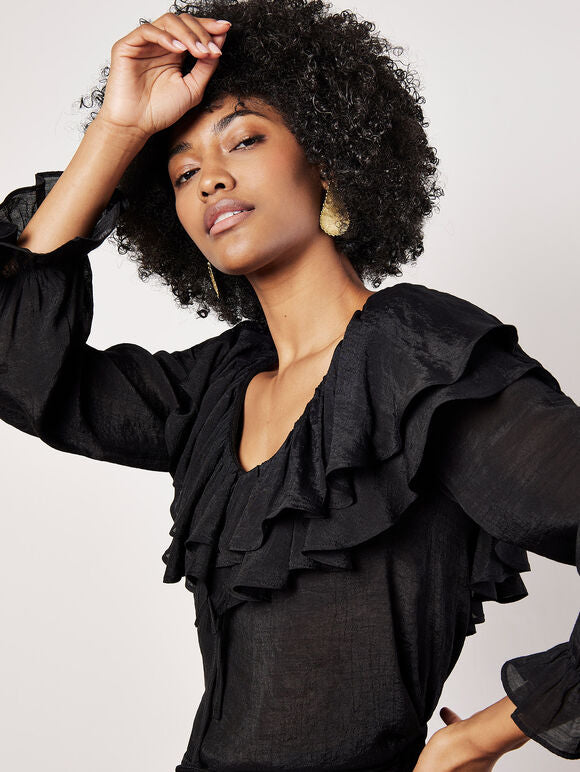 Ruffle Collar Blouse