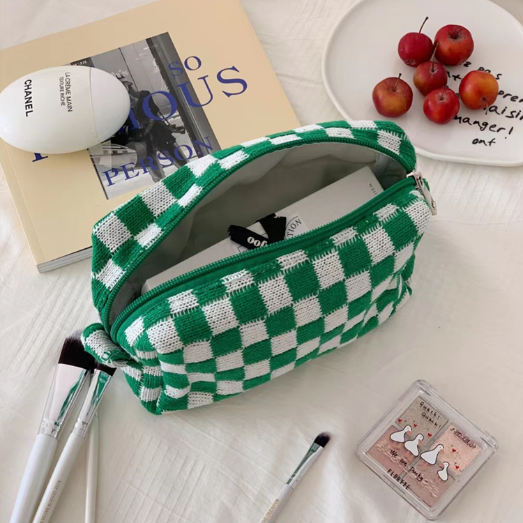 Checkerboard Makeup Bag