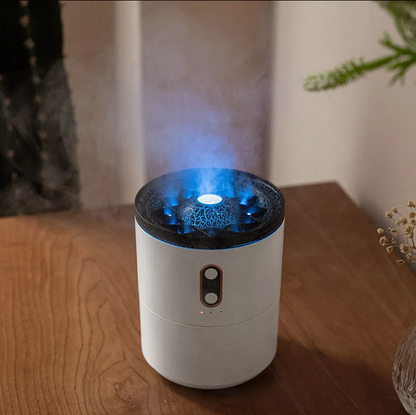 450ml 3D Simulated Flame Volcano Aroma Diffuser Ultrasonic Smart Cool Mist Jellyfish Diffuser for Home Office