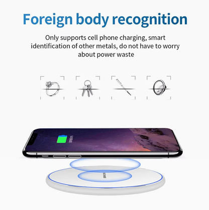 Universal 15W Wireless Charging Pad Fast Charger Portable Round Aluminium Alloy 10W LED Light Wireless Chargers