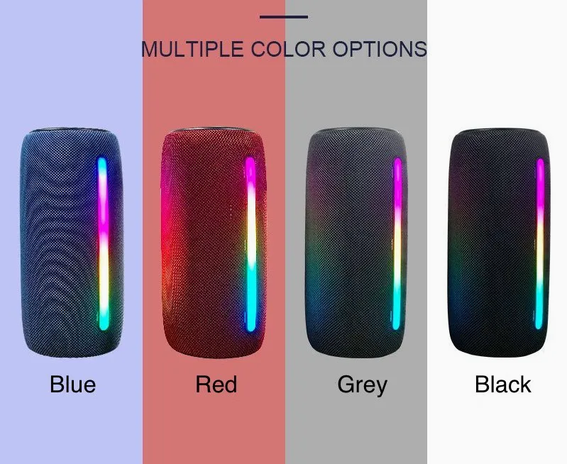 New Arrival Fashion Portable Wireless Bluetooth Speaker Stereo Sound Mini Bluetooth Speaker with RGB Light T26
