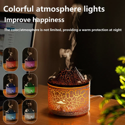 180ml Mini Flame Volcano Aroma Ultrasonic Cool Mist Jellyfish Diffuser