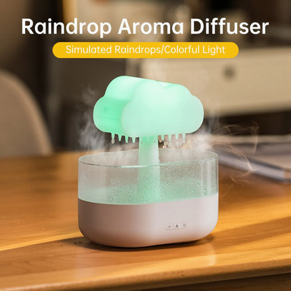 Rain Cloud Humidifier 200ml Water Drops Colorful 7-Color Light Essential Oils Aroma Diffuser