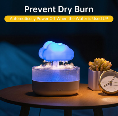 Rain Cloud Humidifier 200ml Water Drops Colorful 7-Color Light Essential Oils Aroma Diffuser