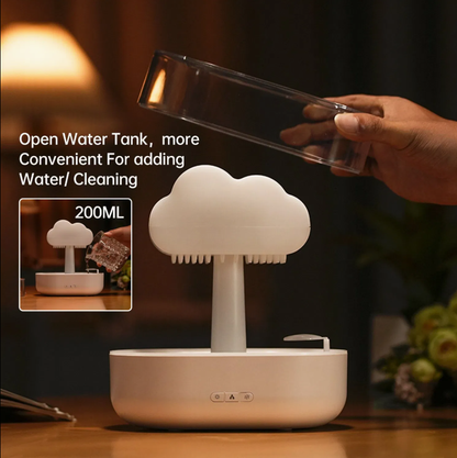 Rain Cloud Humidifier 200ml Water Drops Colorful 7-Color Light Essential Oils Aroma Diffuser