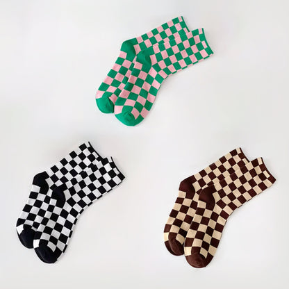 Checkerboard Colored Socks