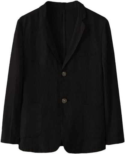 Mens Casual Suit Blazer Jackets Linen Lightweight Loose Fit Fashion Sports Coats