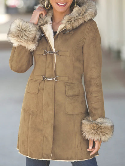 Casual thick suede warm coat