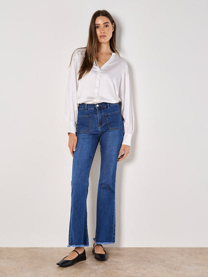 Balloon Sleeve Satin Blouse