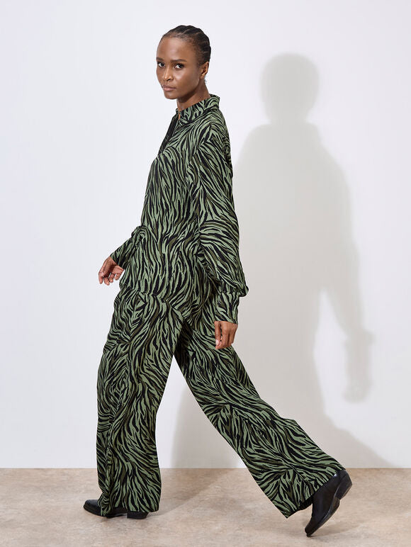 Zebra Print High-Low Shirt