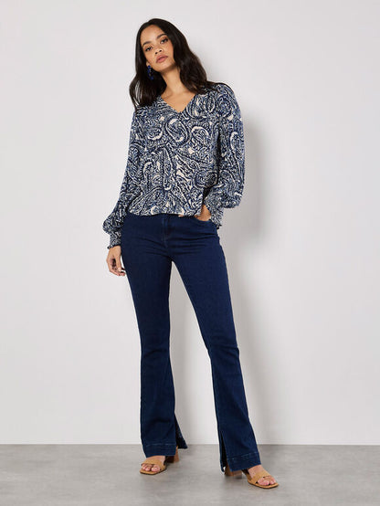 Paisley Print Shimmer Blouse