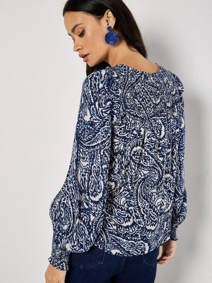 Paisley Print Shimmer Blouse