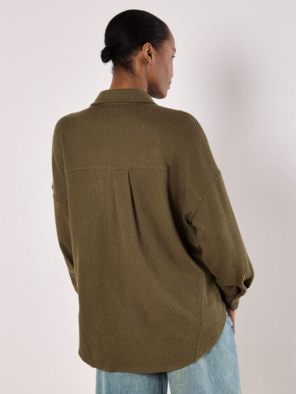 Oversized Waffle Knit Shirt