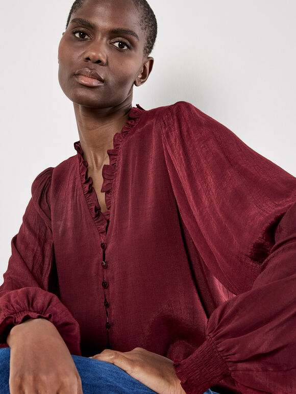 Ruffled collar blouse