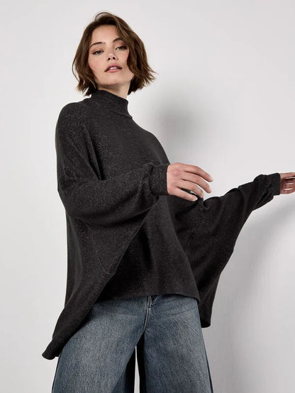 Mock Neck Oversized Soft Knit Top