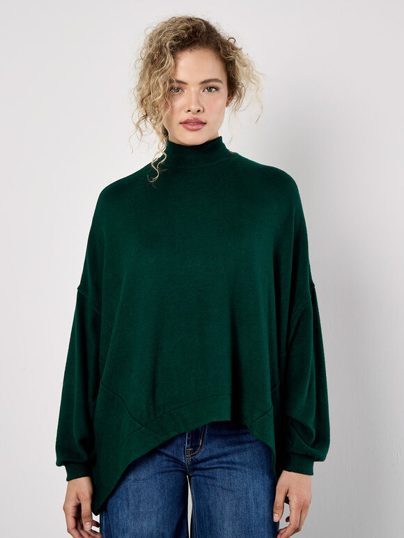 Mock Neck Oversized Soft Knit Top