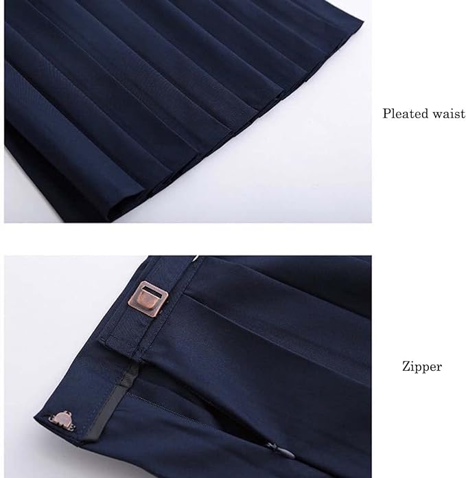 Womens Japanese School Girl JK Skirt Costume,Sexy Pajamas Cosplay Costume,Summer Mini Plaid Skirt with Bow Tie Necktie Shirt Set,Anime Halloween Uniform with Pleated Skirt