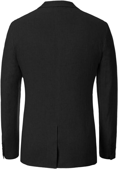 Men's Slim Fit Lightweight Linen Jacket Tailored Blazer Sport Coat
