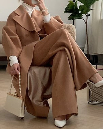Stylish Lapel Double Breasted Coat