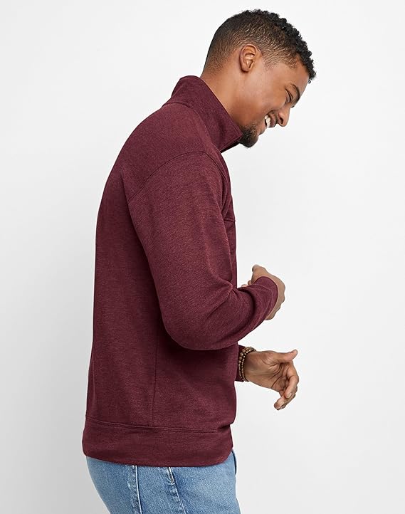 Men's Originals French Terry Hoodie. Quarter Zip Pullover. Lightweight Fleece