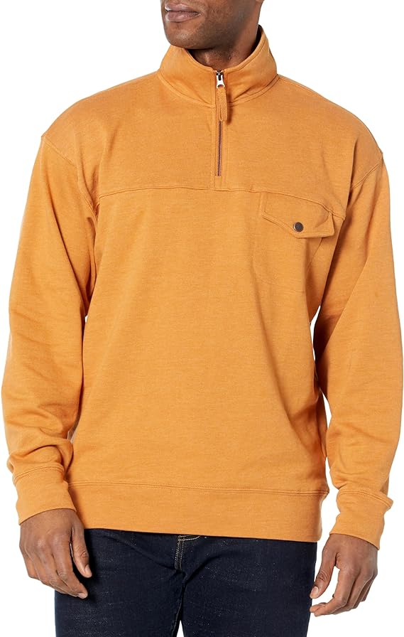 Men's Originals French Terry Hoodie. Quarter Zip Pullover. Lightweight Fleece