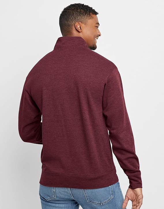 Men's Originals French Terry Hoodie. Quarter Zip Pullover. Lightweight Fleece