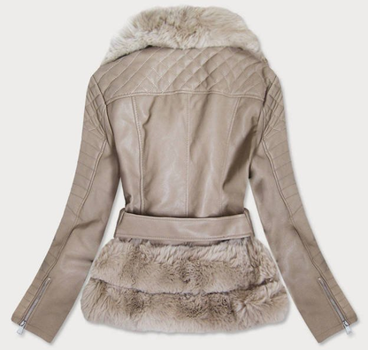 Beige fur jacket