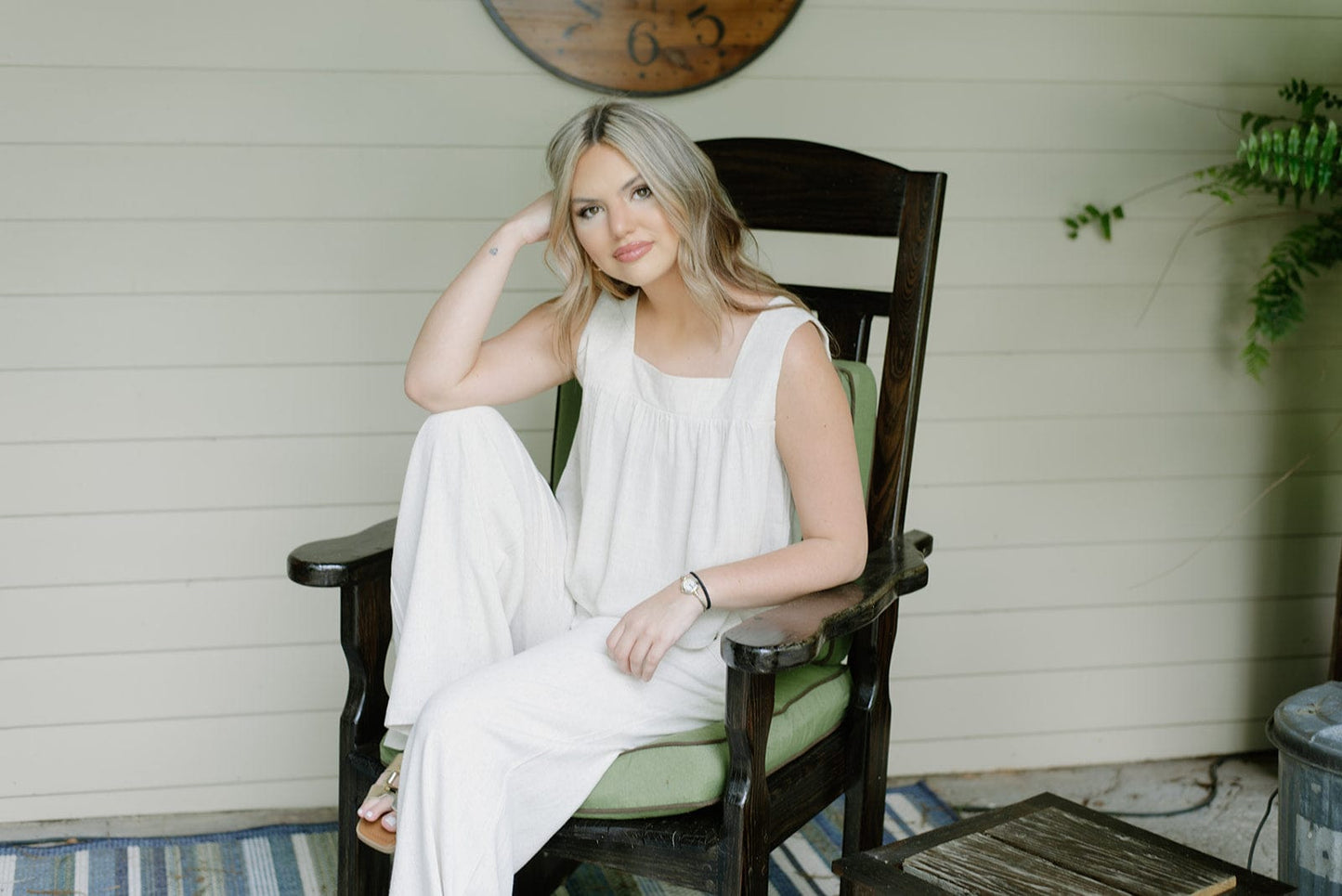 Oatmeal Linen Flowy Tank Top