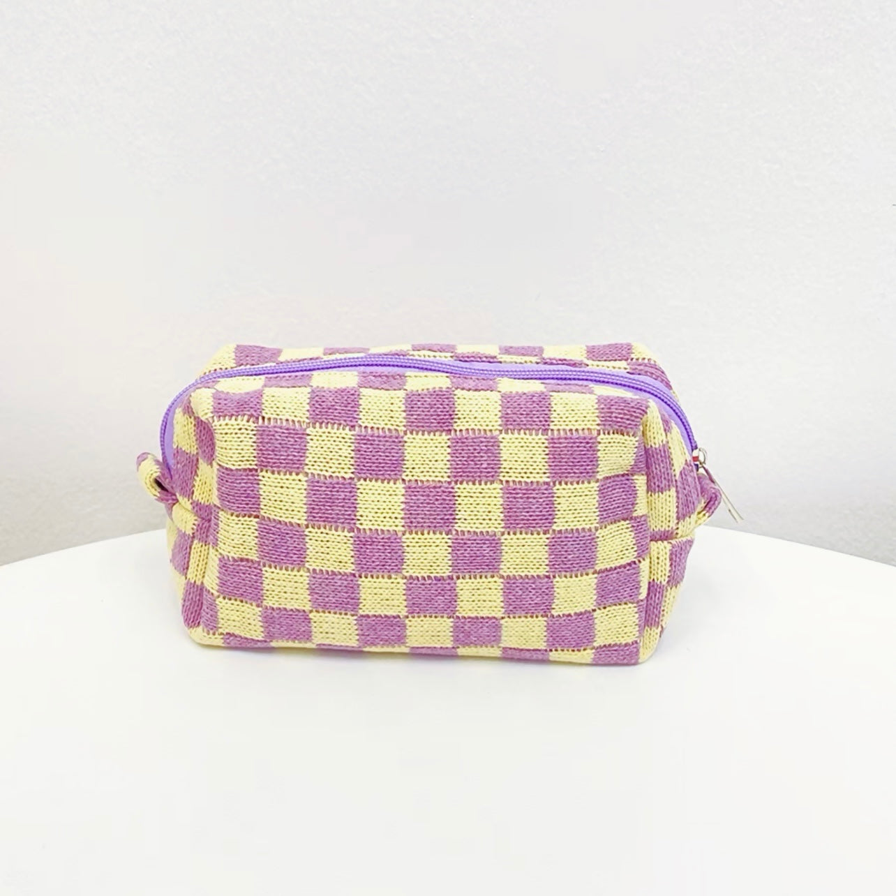 Checkerboard Makeup Bag