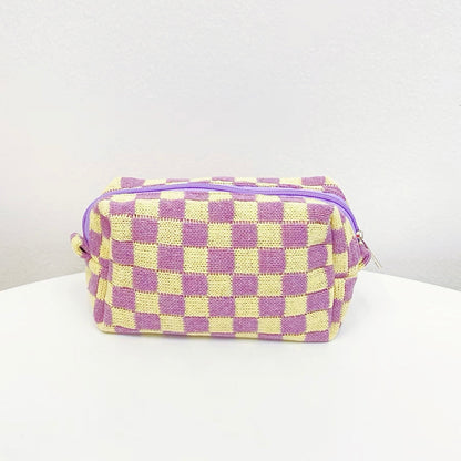 Checkerboard Makeup Bag