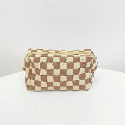 Checkerboard Makeup Bag