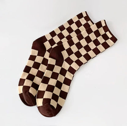 Checkerboard Colored Socks