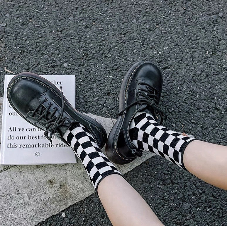 Checkerboard Colored Socks