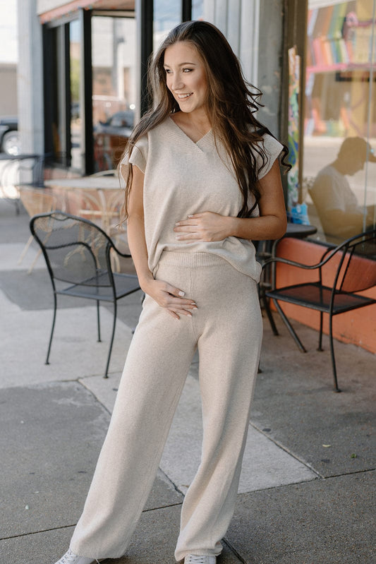 Oatmeal Knit Set Pants