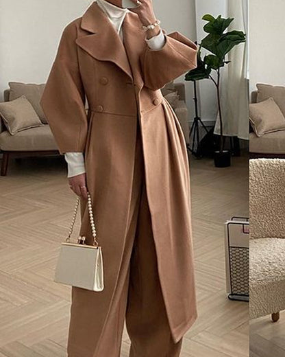 Stylish Lapel Double Breasted Coat